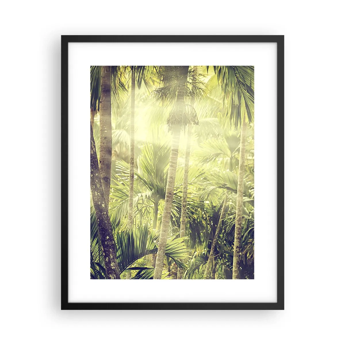 Póster en marco negro - En el cálido verde - 40x50 cm