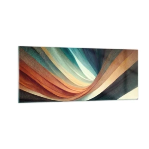 Cuadro sobre vidrio - Impresiones sobre Vidrio - Tejido de colores - 100x40 cm