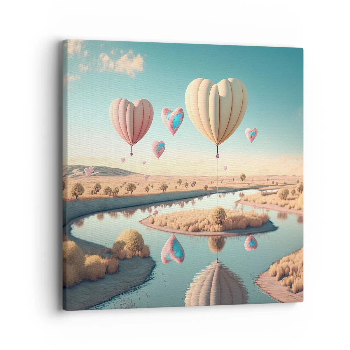 Cuadro sobre lienzo - Impresión de Imagen - El amor te hace volar - 40x40 cm