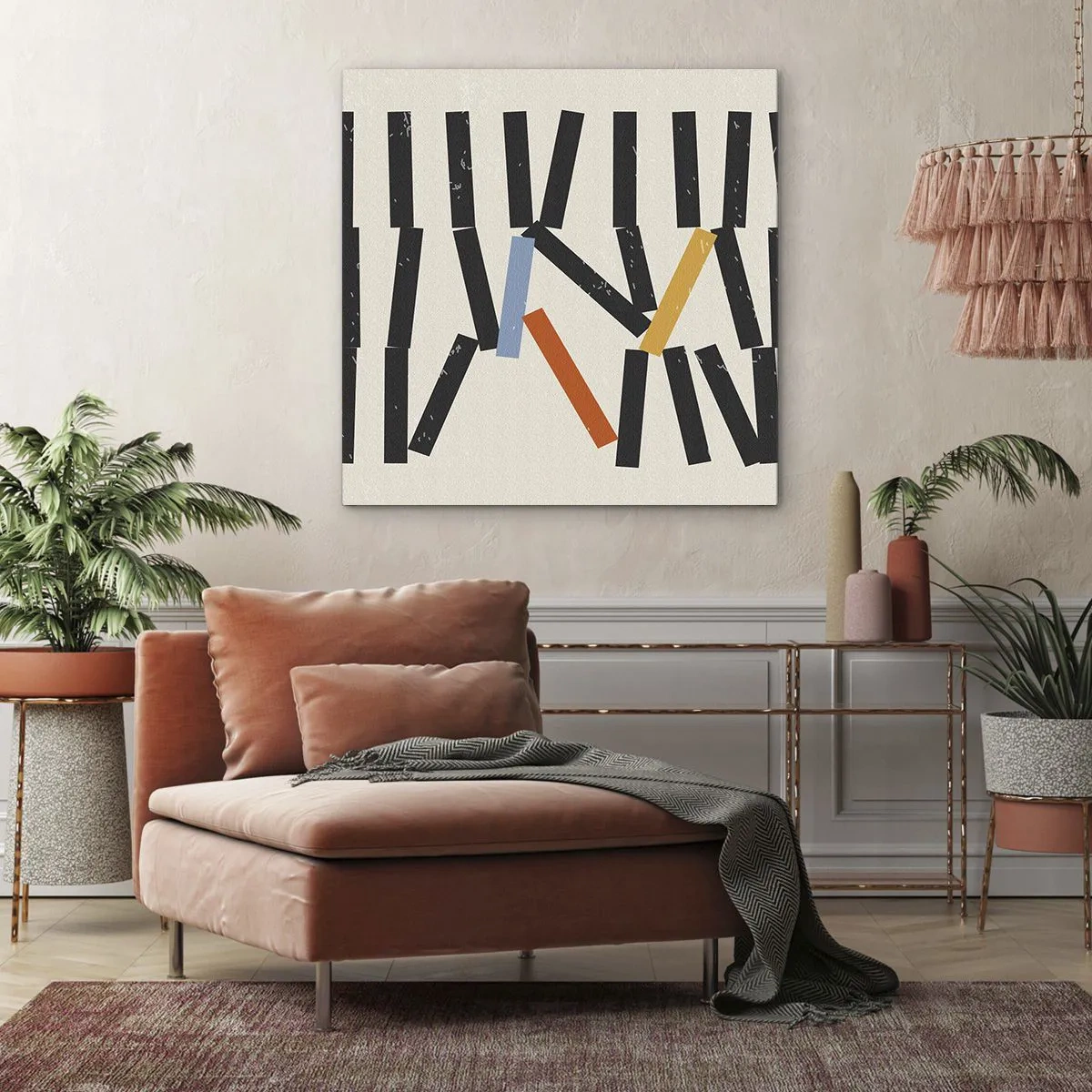 Cuadro sobre lienzo - Impresión de Imagen - Dominó - composición - 30x30 cm