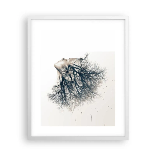 Póster en marco blanco - Escuchando el susurro de un árbol - 40x50 cm