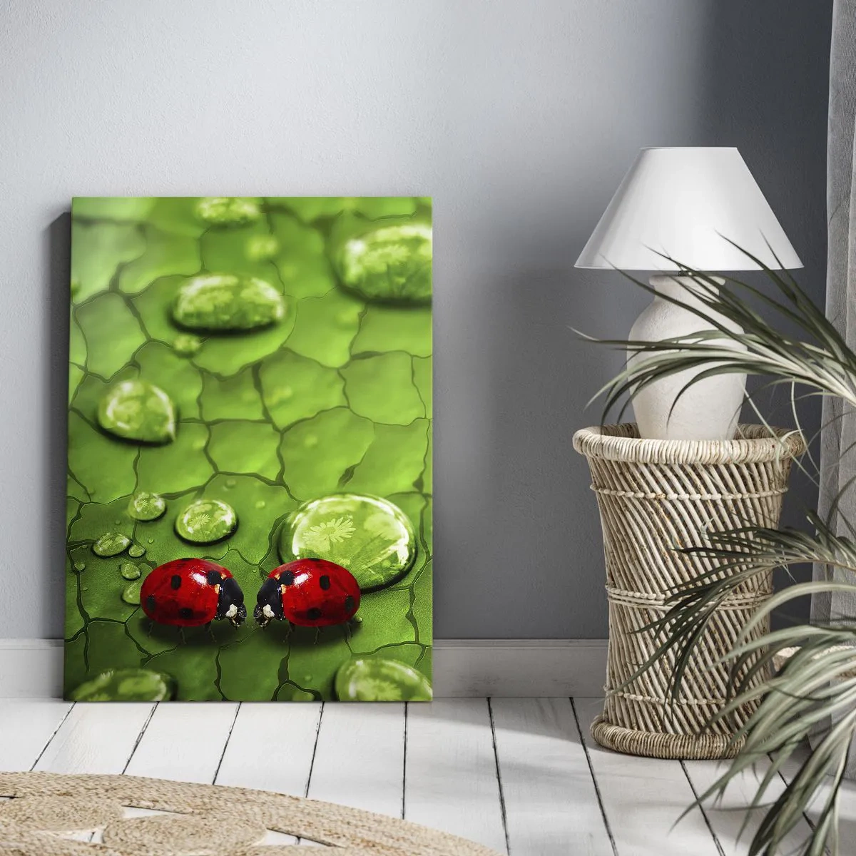 Cuadro sobre lienzo - Impresión de Imagen - Reunión sobre verde - 45x80 cm