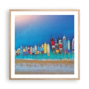 Póster en marco roble claro - A vista de pájaro - 60x60 cm