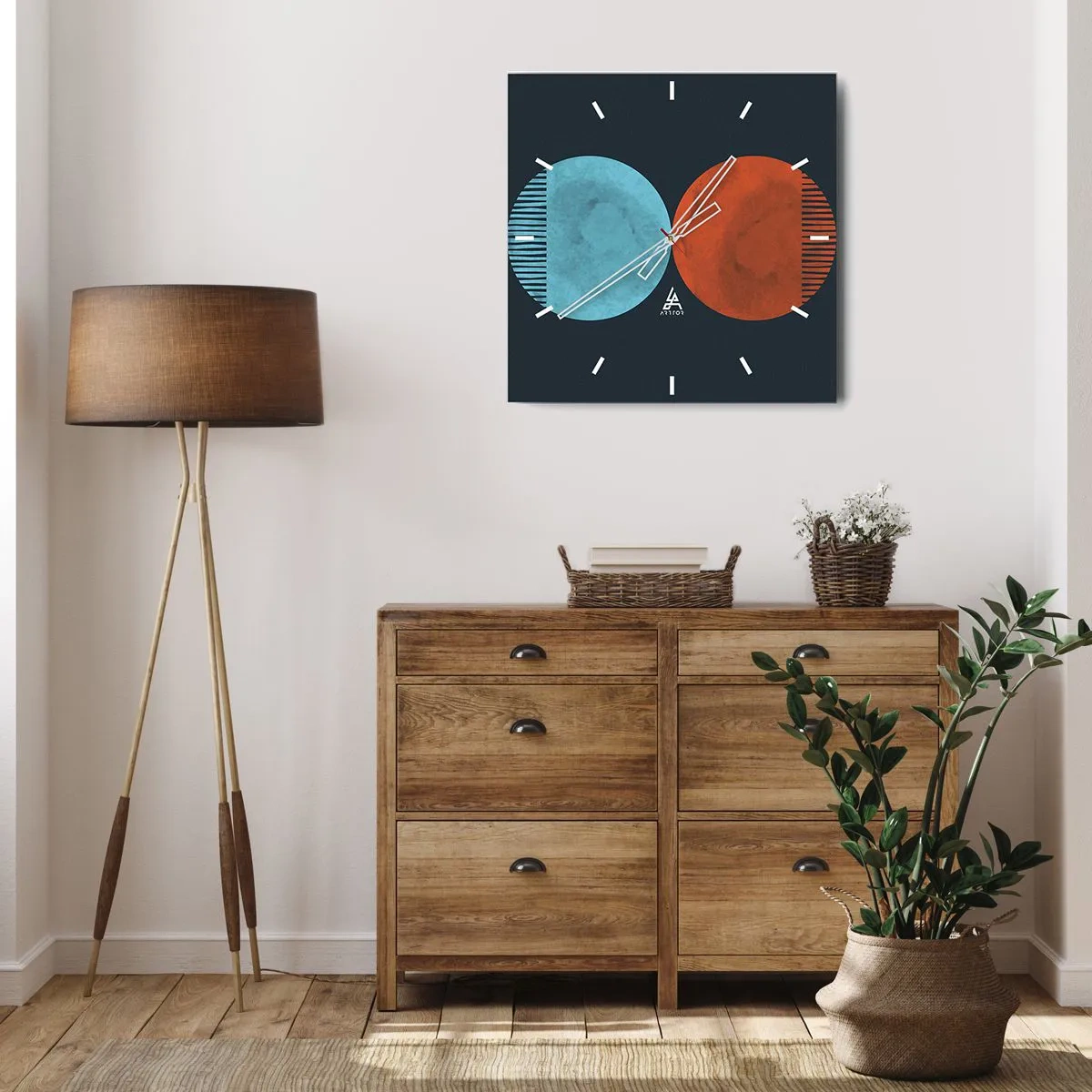 Reloj de pared - Reloj de vidrio - ¿Solo geometría? - 40x40 cm