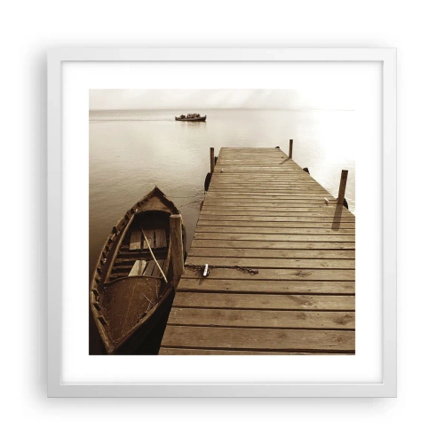 Póster en marco blanco - La auténtica paz - 40x40 cm