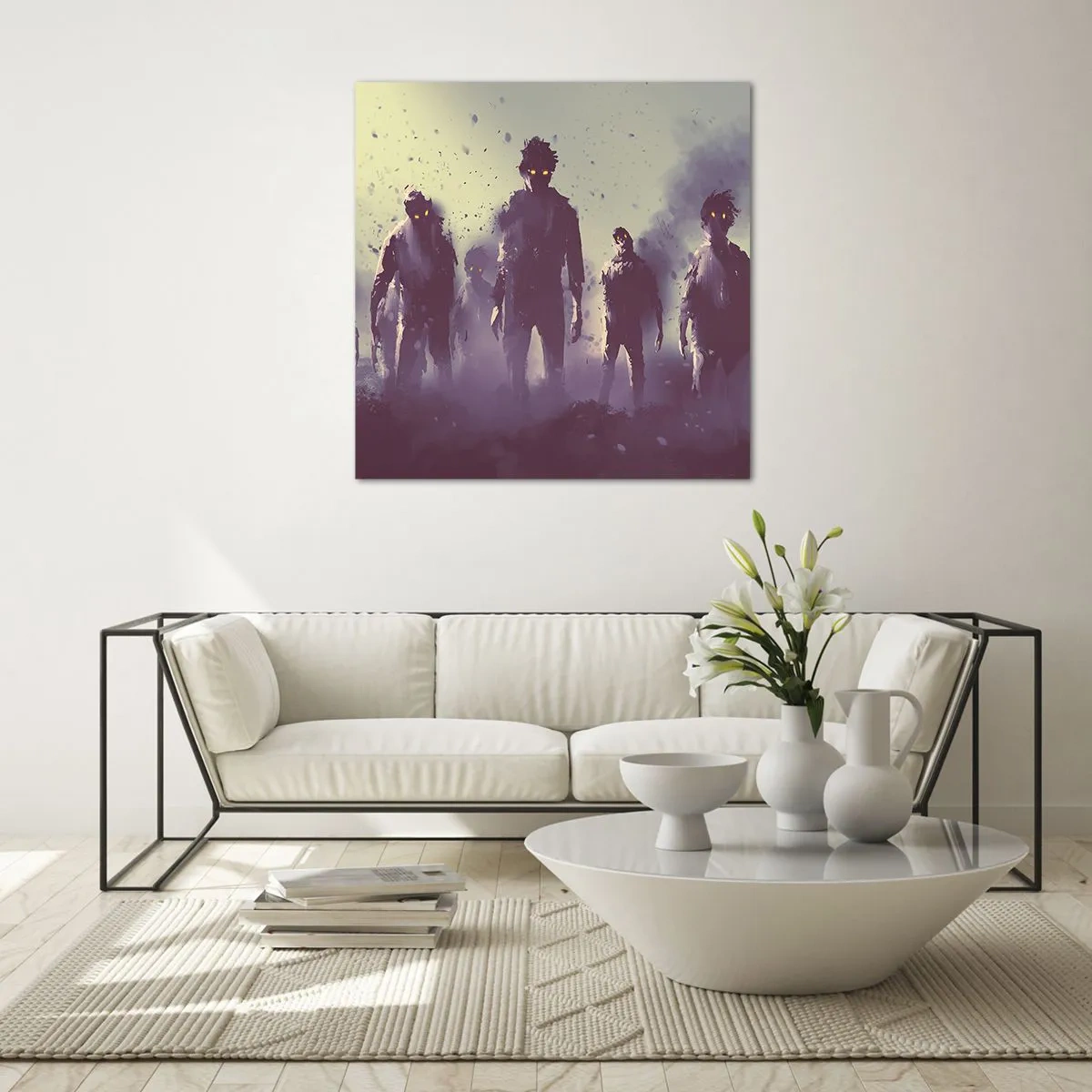 Cuadro sobre vidrio - Impresiones sobre Vidrio - ¡Cuidado! Aquí vienen - 40x40 cm