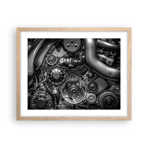 Póster en marco roble claro - La poesía de la mecánica - 50x40 cm