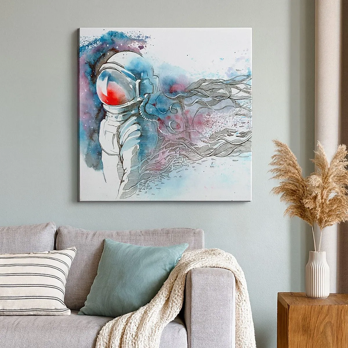 Cuadro sobre lienzo - Impresión de Imagen - A solas con el cosmos - 30x30 cm