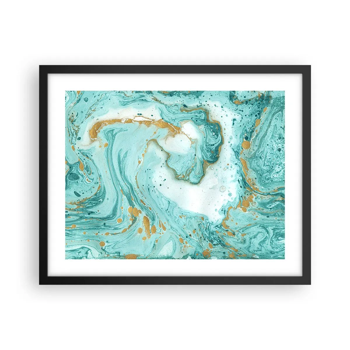 Póster en marco negro - Bajo la gran ola del periodo Edo - 50x40 cm