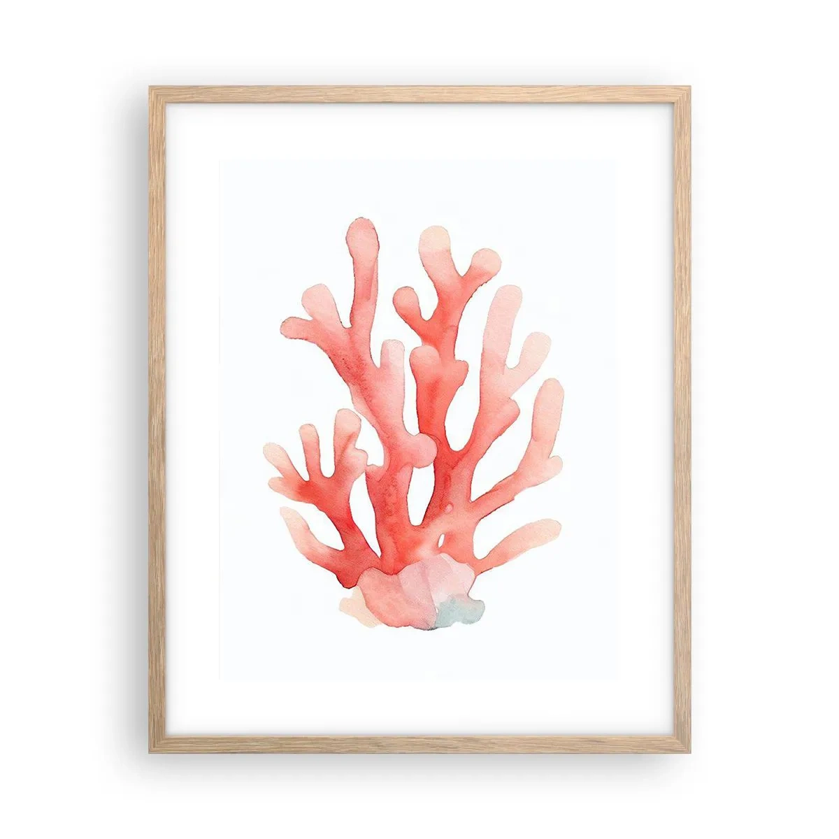 Póster en marco roble claro - La hermosura del color coral - 40x50 cm