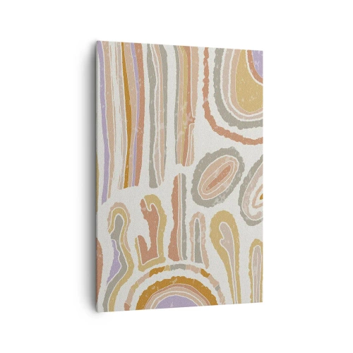 Cuadro sobre lienzo - Impresión de Imagen - Secciones transversales coloridas de formas abstractas - 70x100cm - Cortes transversales llenos de color - Decoración de pared moderna para salón y dormitorio ARTTOR