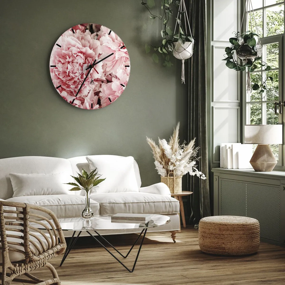 Reloj de pared - Reloj de vidrio - Sueño rosa - 30x30 cm