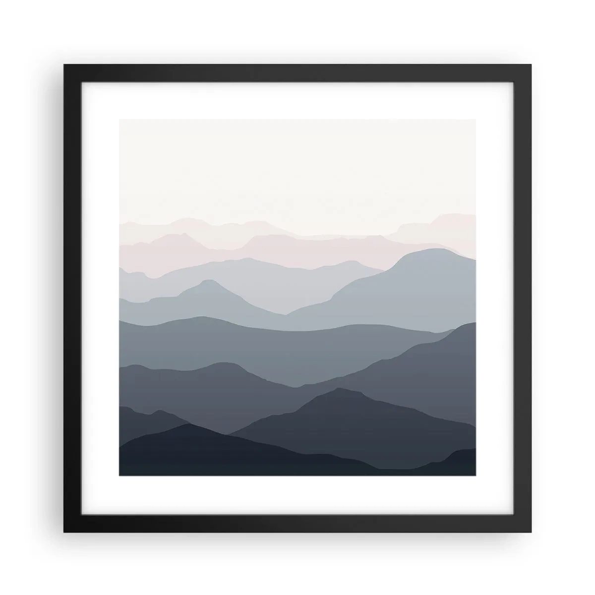 Póster en marco negro - Cordilleras a la vista - 40x40 cm