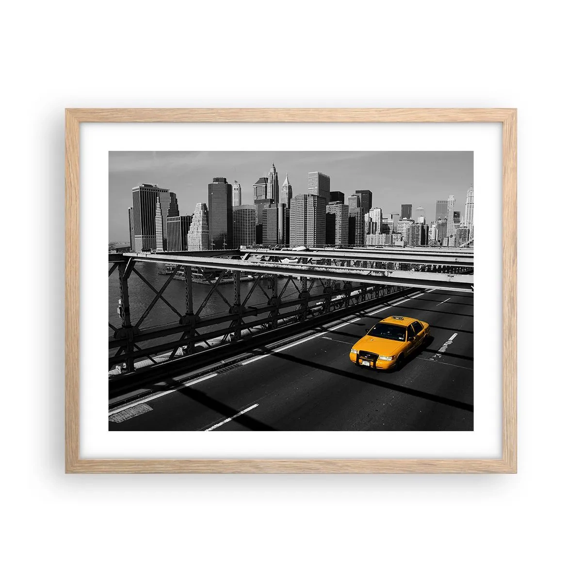 Póster en marco roble claro - El color de la gran ciudad - 50x40 cm