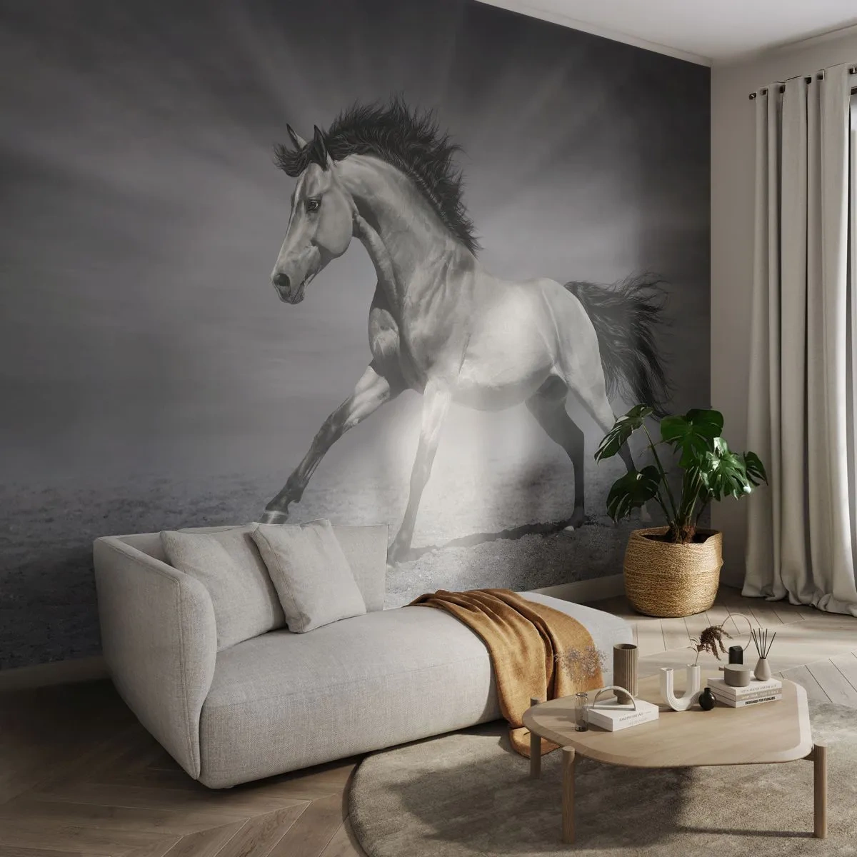 Fotomural Standard Eco - Nacido para deleitar - animales, Caballo, Naturaleza - 400x280 cm
