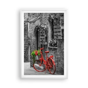 Póster en marco blanco - Callejón de la Toscana - 61x91 cm