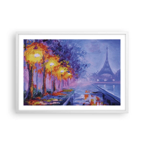 Póster en marco blanco - Un paseo de ensueño - 70x50 cm