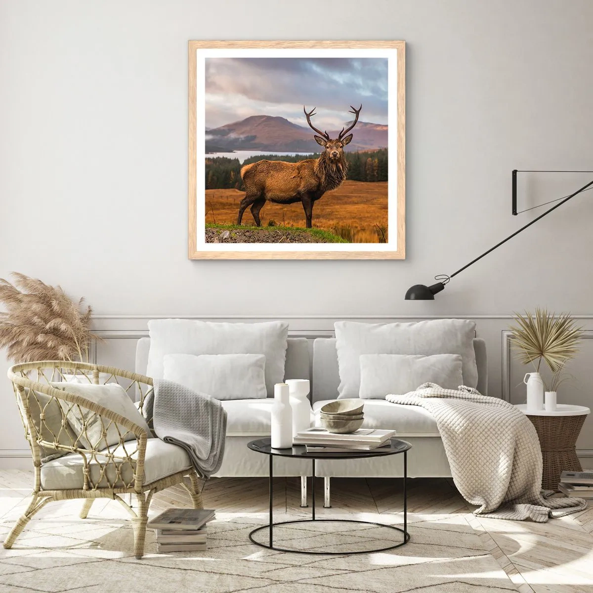 Póster en marco roble claro - La majestuosidad de la naturaleza - 40x40 cm