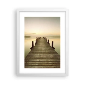Póster en marco blanco - Antes del amanecer, al amanecer, la luz - 30x40 cm