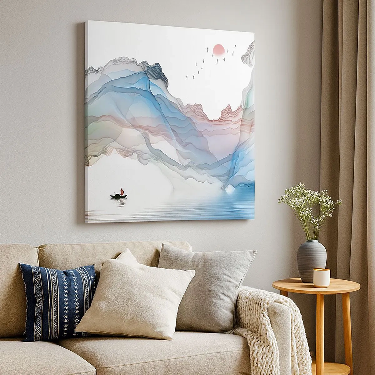 Cuadro sobre lienzo - Impresión de Imagen - Hacia las montañas de cristal - 30x30 cm