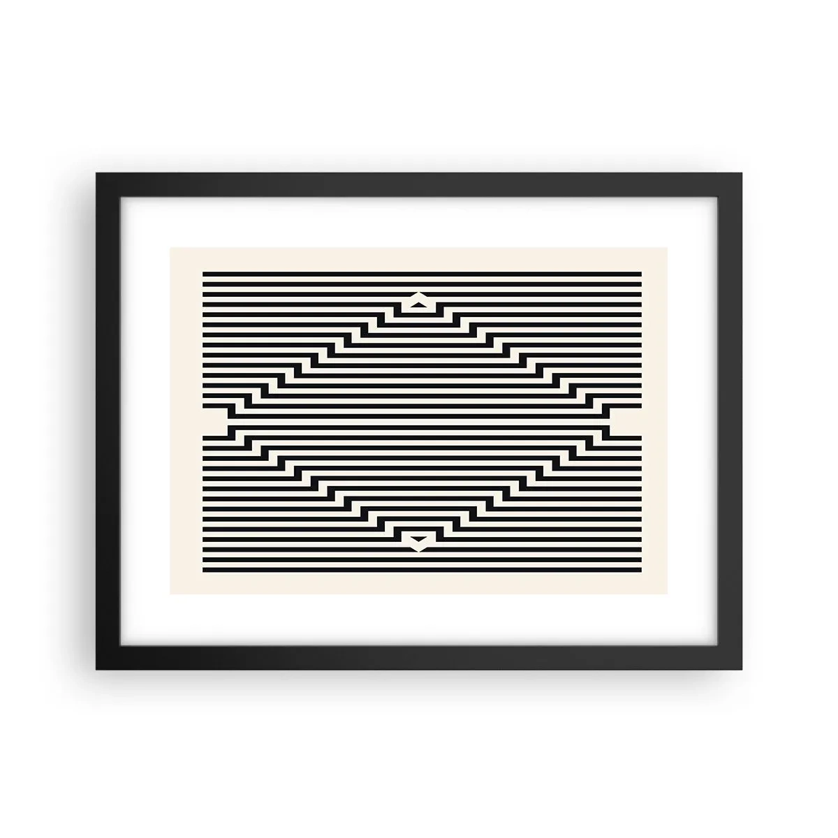 Póster en marco negro - Ilusión geométrica - 40x30 cm