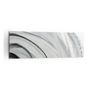 Cuadro sobre lienzo - Impresión de Imagen - Un remolino monocromático en tonos de gris y negro. - 160x50cm - Composición orbital - Decoración de pared moderna para salón y dormitorio ARTTOR
