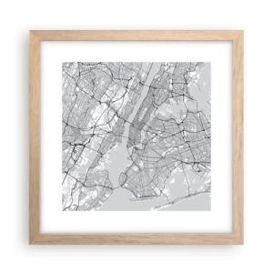 Póster en marco roble claro - Anatomía de una metrópolis - 30x30 cm