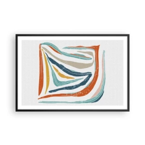 Póster en marco negro - Abstracción sonriente y amistosa - 91x61 cm