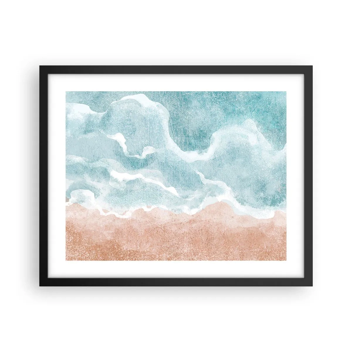 Póster en marco negro - Abstracción de nubes - 50x40 cm