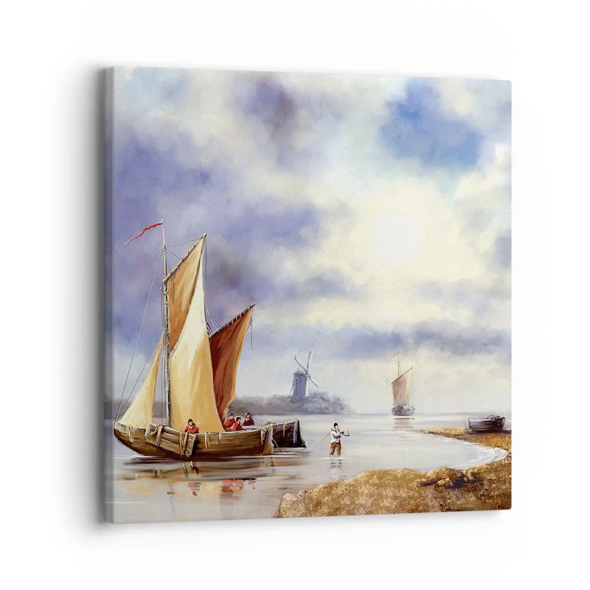 Cuadro sobre lienzo - Impresión de Imagen - El regreso de los marineros - 30x30 cm