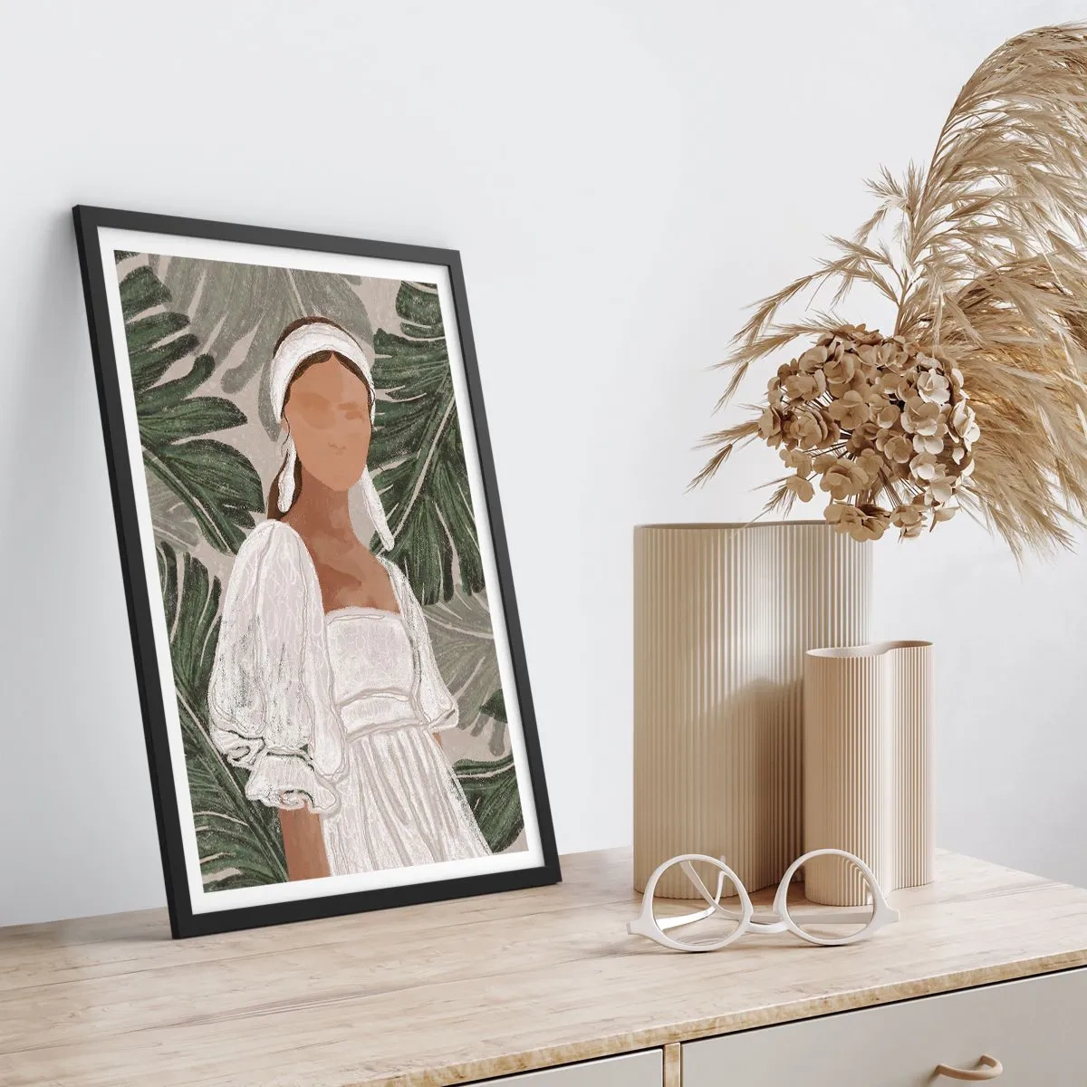 Póster en marco negro - Retrato exótico - 61x91 cm