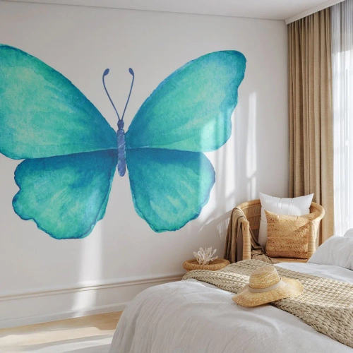 Fotomural Premium Canvas - Turquesa por naturaleza - Mariposa, Para niños, Gráficos - 300x210 cm