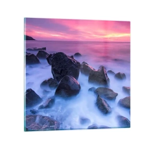 Cuadro sobre vidrio - Impresiones sobre Vidrio - Nacimiento en la luz y la niebla - 70x70 cm