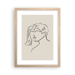 Póster en marco roble claro - Y se convirtieron en uno - 30x40 cm