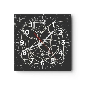Reloj de pared - Reloj de vidrio - Pensamientos errantes - 40x40 cm