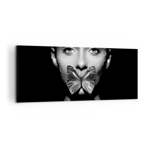 Cuadro sobre lienzo - Impresión de Imagen - Beso de mariposa - 100x40 cm