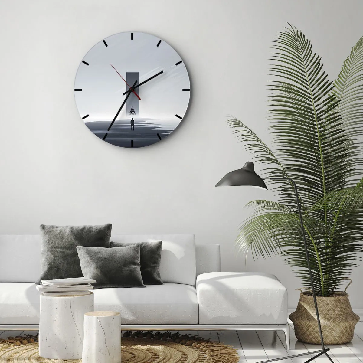 Reloj de pared - Reloj de vidrio - ¿Oportunidad o amenaza? - 30x30 cm