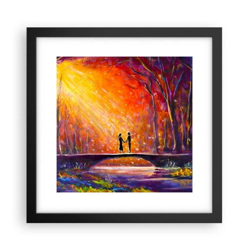 Póster en marco negro - El cielo también los ama - 30x30 cm