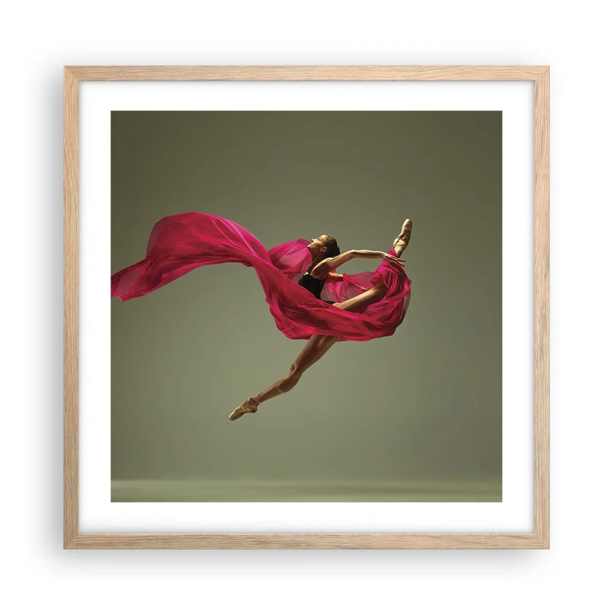 Póster en marco roble claro - Llama danzante - 50x50 cm