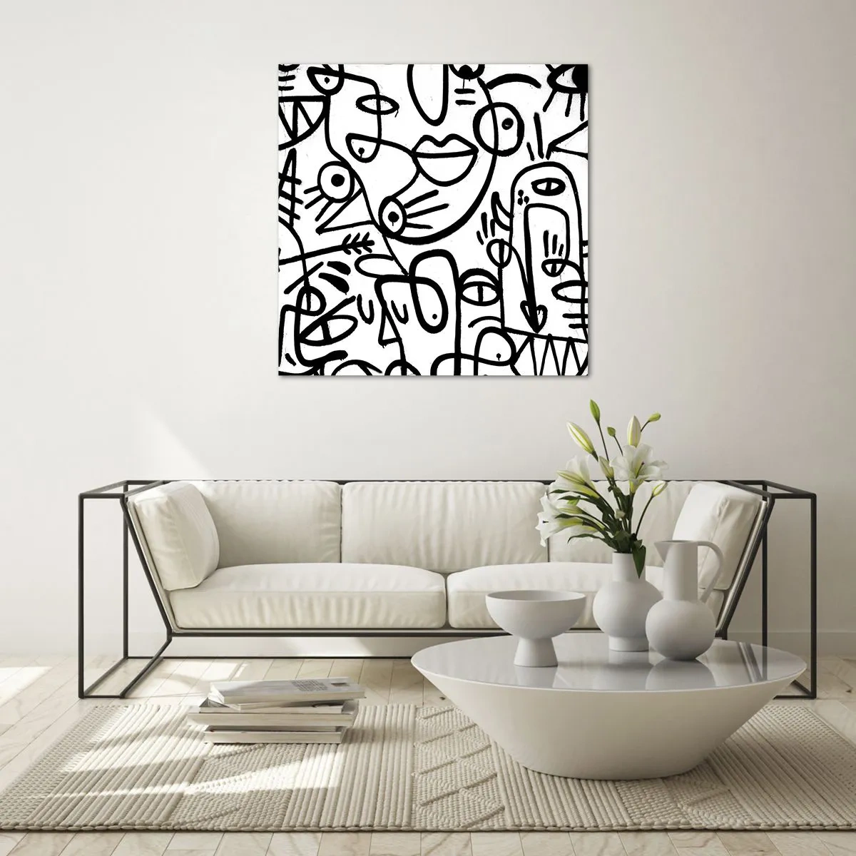 Cuadro sobre vidrio - Impresiones sobre Vidrio - Rostros y espejismos - 70x70 cm