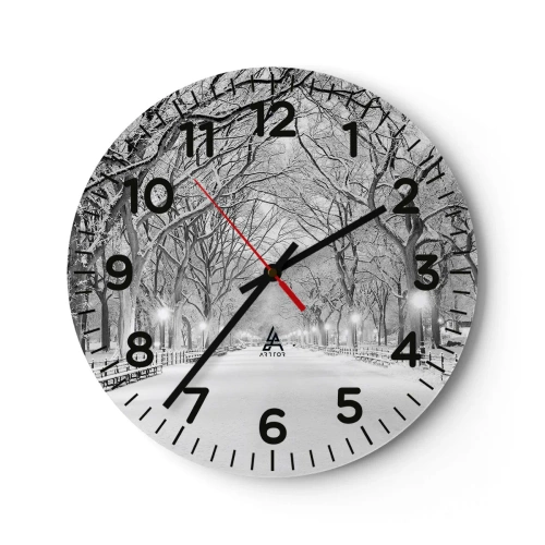 Reloj de pared - Reloj de vidrio - Cuatro estaciones - invierno - 40x40 cm