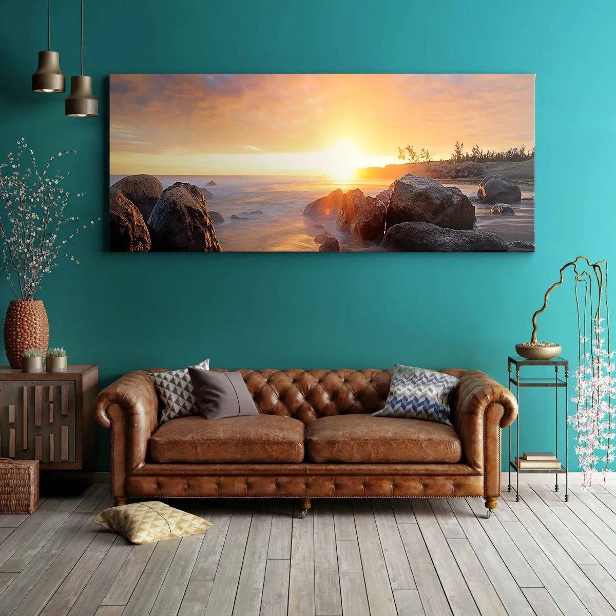 Cuadro sobre lienzo - Impresión de Imagen - Brisa luminosa del atardecer - 90x30 cm
