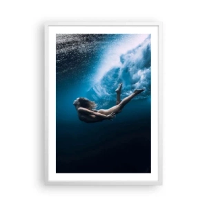Póster en marco blanco - Una sirena contemporánea - 50x70 cm