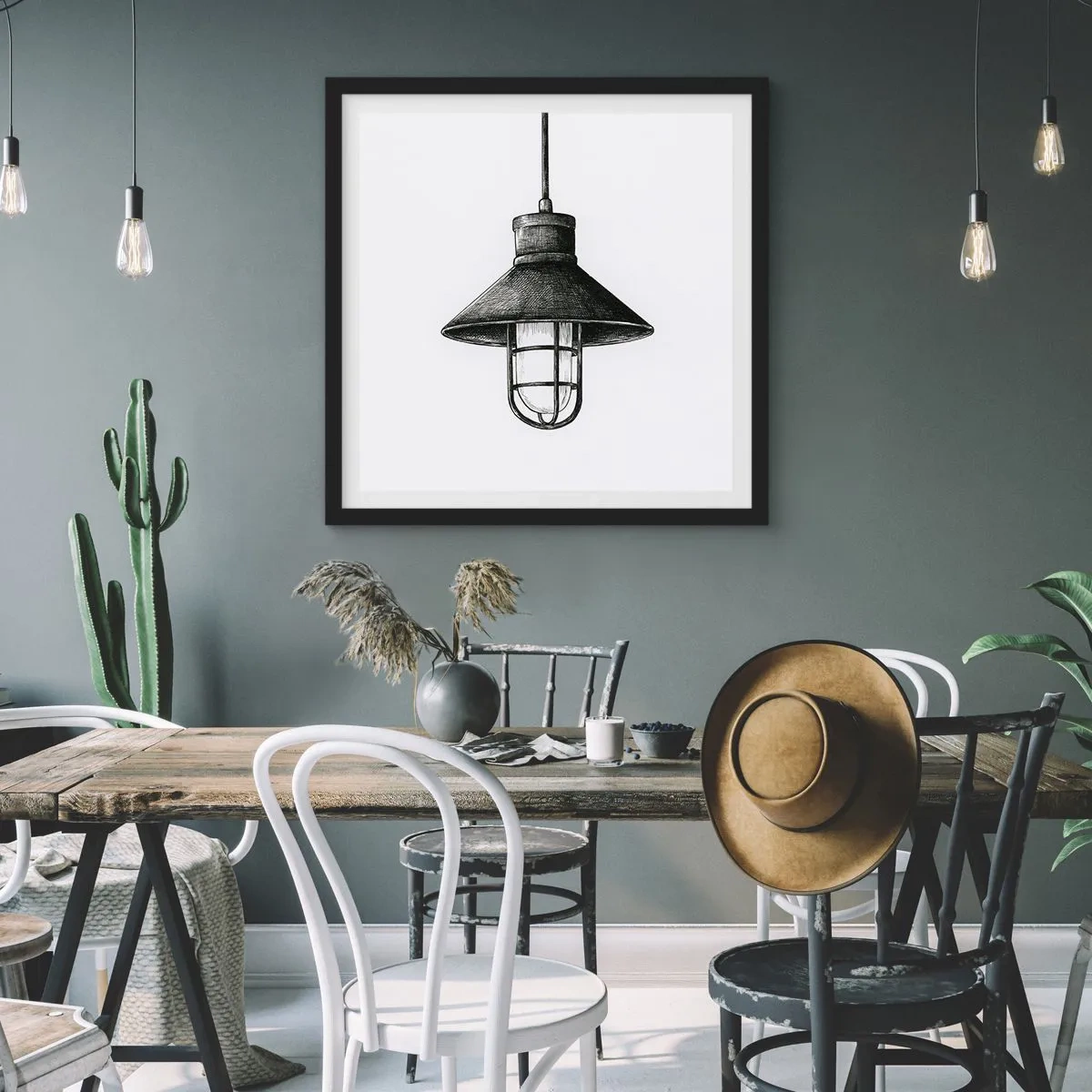 Póster en marco negro - Como hace años... - 60x60 cm