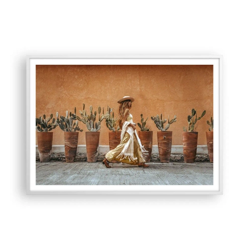 Póster en marco blanco - Estilo hippie - 100x70 cm