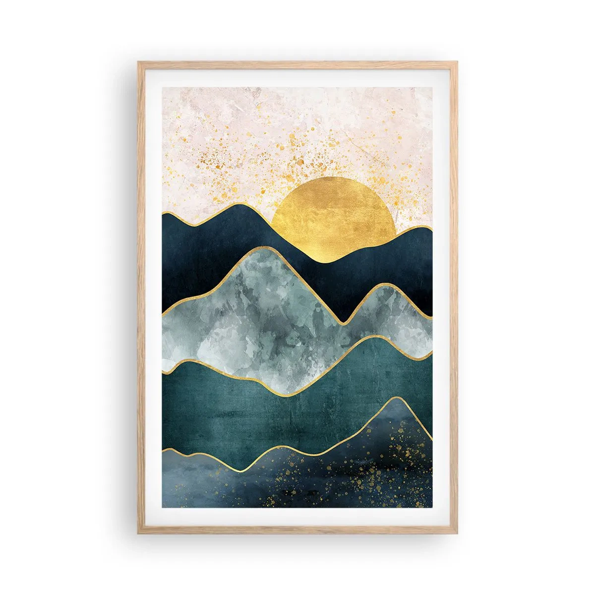 Póster en marco roble claro - Más allá de las siete montañas - 61x91 cm