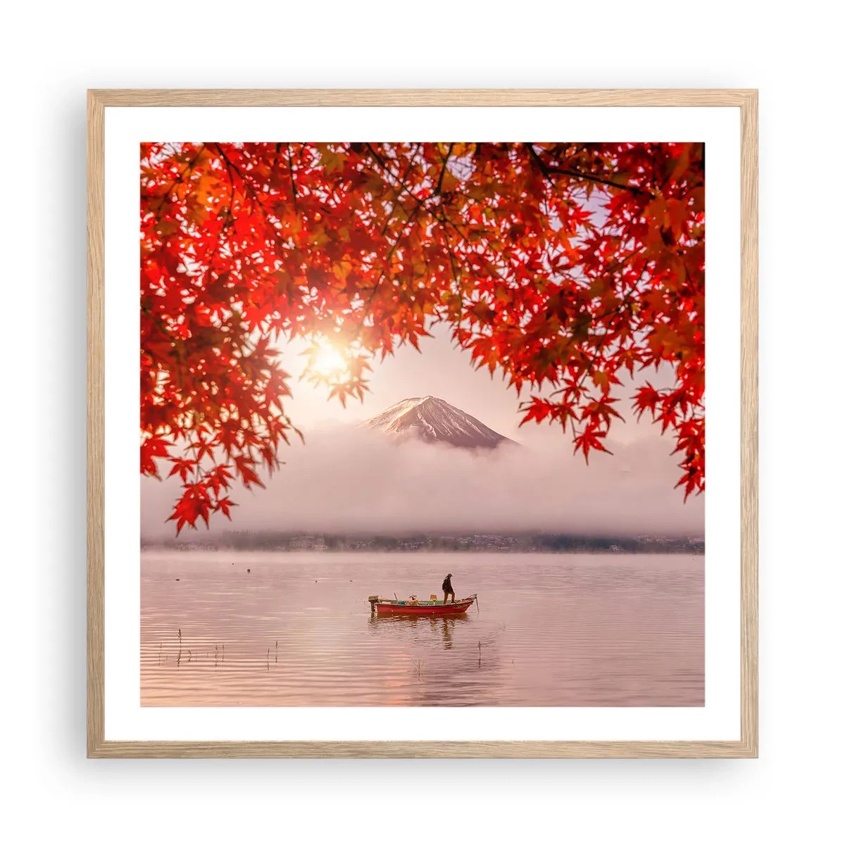 Póster en marco roble claro - Estilo japonés - 60x60 cm