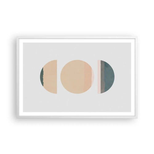 Póster en marco blanco - Círculo tras círculo - 91x61 cm