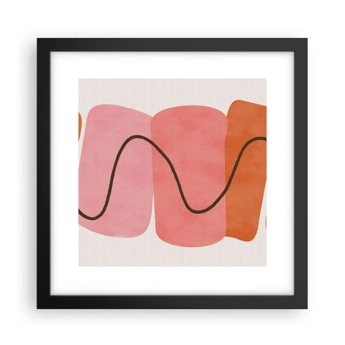 Póster en marco negro - Suave movimiento de formas - 30x30 cm