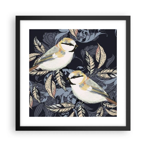 Póster en marco negro - En la copa del árbol - 40x40 cm